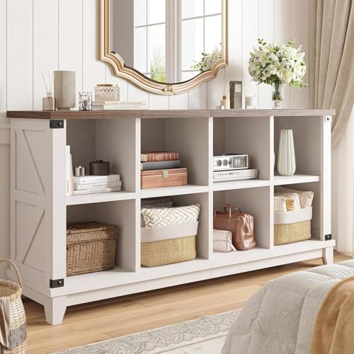 EnHomee 8 Cube Storage Organizer, Cube Organizer with Storage, Book Shelf for Home and Office, White, Wood - color: White, size: 8 cube