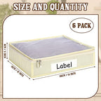 Panelee 6 Pcs 14 x 12 x 3 Inch Sweater Storage Bags Easy Gliding Zippered Sweater Package Organizer Closets Under The Bed Zippered Storage Bags with Label Pocket to Avoid Dust Dirt(Beige) - color: Beige