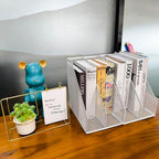 2 Set Desk Organizers, Metal Desk Magazine File Holder and 1 Pen Holder, 2 Compartments Mesh File Holder, Mesh Desktop Organizer and Storage (white) - color: 2 File Holder With Compartments white