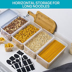 Vtopmart Airtight Food Storage Containers with Lids 4PCS Set 3.2L, Plastic Spaghetti Canisters for Pasta organizer, BPA Free Air Tight Kitchen Pantry Organization