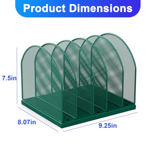gianotter Desktop File Organizer, Desk Organizer with 5 Compartments, Paper Organizer for Desk, Workspace Organizers for Office Supplies (Green, Upright Style) - color: Green, size: Upright Style