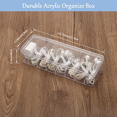 Cable Organizer Storage Box Plastic Cable Cord Management Box Power Cord Organizer Case with 10Pcs Rubber Ties for Office, Home, Desk Accessories Storage Stationery Supplies - style: Separable Lid