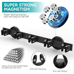 Magnetic Mop Broom Holder, Strong Non Slip Magnetic Broom Mop Hanger, Heavy Duty Magnetic Hooks for Hanging Shovel Rake Tools, Wall Mounted Utility Storage Magnet Rack (5 Rack) - color: 5 Rack - Broom Mop Holder