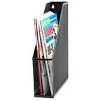 U Brands Mesh Steel Magazine File Holder, 12.5" x 9.8" x 3", Black, Desk Organizer for Magazines, Documents, Files and Folders, Modern Office Accessory