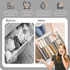 ULENDIS 9 Pack Wardrobe Clothes Organizer for Drawers, Foldable Clothes Drawer Mesh Separation Box, Drawer Dividers for Clothes Pants Jeans T Shirt (2Jeans+2Bra+(Legging+Shirt+Panties+Sock)*1)