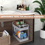 Ronlap 3 Tier Slim Rolling Storage Cart with Wheels Plastic Utility Cart Organizer for Snack Craft Art Postpartum Baby Diaper Nail Makeup in Bathroom Laundry Room Kitchen Bedside Narrow Space, Grey - color: Gray