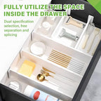 5 Pack Drawer Dividers 3.2" High Slim Organizers Expandable 10.8-17.9" Adjustable Separators for Shallow Drawers Kitchen Utensils Baby Clothes Underwear Storage-White - size: Short