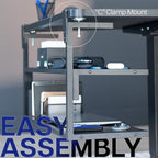 VIVO Clamp-on 30 inch Above or Below Desk 2-Tier Shelving Unit for Table Accessories, Gaming Devices, and More, Storage Tray, Desktop Organizer, Black, STAND-SHELF30C