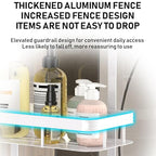 White Over Door Shower Caddy, Rustproof Bathroom Organizer, 2-Tier Storage Rack, 11.81x5.31 Inch Shelves, No Drilling Required