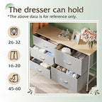 WLIVE Dresser for Bedroom with 5 Drawers, Wide Bedroom Dressers with Drawer Organizers, Chest of Drawers, Fabric Dresser for Living Room, Closet, Hallway, Light Grey - color: Light Grey