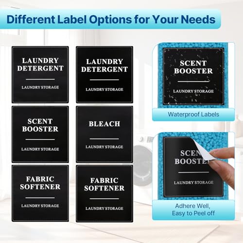 3 Pack Laundry Detergent Dispenser, Laundry Soap & Fabric Softener Dispenser, 54oz Laundry Detergent Containers, Laundry Room Organization and Storage Plastic Bottle for Scent Booster, Powder, Bleach - size: 3 Pack