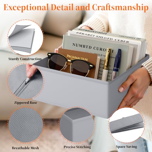 TasticTotes Drawer Organizer Clothes, 16 Pack Drawer Organizers and Underwear Organizer for Nursery, Dividers Clothes Organizer, Closet Organization and Foldable Storage Bins for Socks, Bra, Tie, Grey - color: Grey
