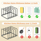 2-Pack Medium Black Cutting Board Racks, Kitchen Cabinet Organizer, 5 Tiered Shelves for Baking Trays, Cutting Boards, Cookie Sheets, Muffin Pans - style: 2PC(Medium)