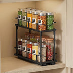 1 Packs Pull Out Spice Rack Organizer for Cabinet, 2-Tier Slide Out Seasoning Organizer, Narrow Cabinet Spice Rack, 10.7" Dx4.8 Wx8.85 H, Full Extension Ball Bearing Glides, Kitchen Pantry Organizer - size: 1 Pack