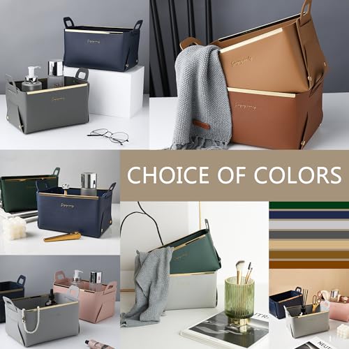 Foldable Basket Organizers and Storage Shelves Cart Cabinet Closet,Small Cube Organizer Bin with Handles (Dark Grey) - color: Dark Grey
