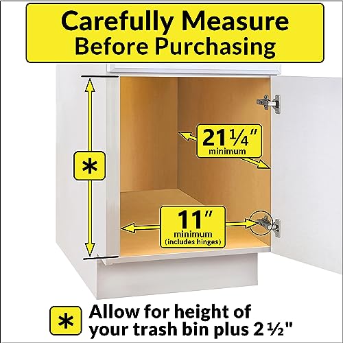 LYNK PROFESSIONAL® Pull-Out Trash Can Drawer – Sliding Organizer for Kitchen Cabinet or Under-Sink Use – Heavy Duty Storage Rack (Bin Not Included) - size: 10 inch wide x 20 inch deep