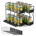 SpaceAid Pull Out Spice Rack Organizer for Cabinet, Heavy Duty Slide Out Seasoning Kitchen Organizer, Cabinet Organizer, with Labels, 7.7" W x10.75 D x10 H, 2 Drawers 2-Tier - style: Two 3"W Drawers, 2-Tier