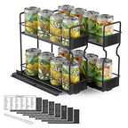 SpaceAid Pull Out Spice Rack Organizer for Cabinet, Heavy Duty Slide Out Seasoning Kitchen Organizer, Cabinet Organizer, with Labels, 7.7" W x10.75 D x10 H, 2 Drawers 2-Tier - style: Two 3"W Drawers, 2-Tier