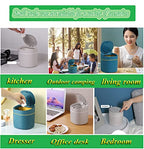 LTWQLing Plastic Mini Trash Can with Lid - 2 L Pop Up Wastebasket for Bathroom Vanity, Desktop, Tabletop or Coffee Table - Dispose of Cotton Rounds, Makeup Sponges, Tissues (Grey) - color: Grey