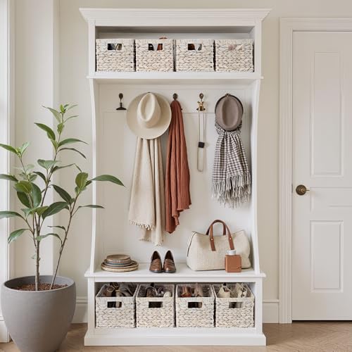 StorageWorks Pantry Baskets, Wicker Storage Baskets for Organizing, Pantry Organizers and Storage, Water Hyacinth, Natural - color: White (Water Hyacinth), size: 2x 13¼"L x 8¼"W x 7"H