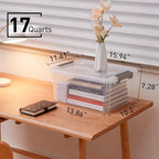 ITYLIFE CITYLIFE 6 Packs 17 QT Plastic Storage Bins with Lids Large Stackable Storage Containers for Organizing Clear Storage Box for Garage, Closet, Classroom, Kitchen - size: 17 Qt. - 6 Packs
