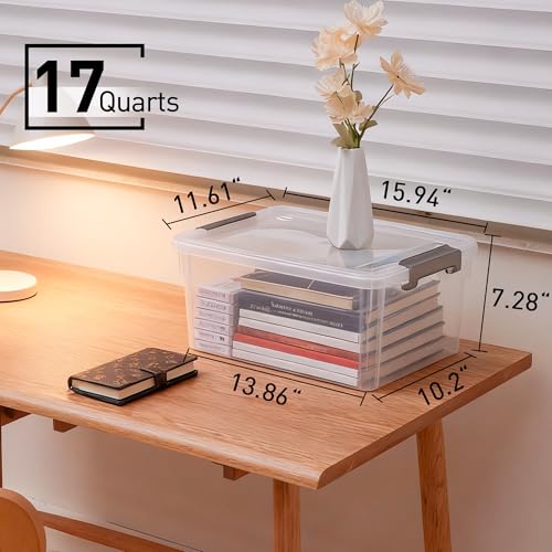 ITYLIFE CITYLIFE 6 Packs 17 QT Plastic Storage Bins with Lids Large Stackable Storage Containers for Organizing Clear Storage Box for Garage, Closet, Classroom, Kitchen - size: 17 Qt. - 6 Packs