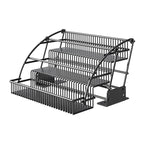 3-Tier Pull Down Spice Rack Organizer for Inside Cabinet Pantry Expandable Display Riser Shelf Kitchen Seasoning Shelf(27.5cm/10.8in) - size: 27.5 cm/10.8 in/Gun
