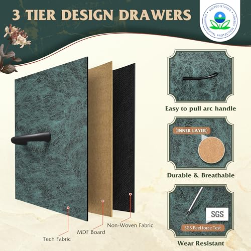 WLIVE 7 Drawer Dresser TV Stand, Entertainment Center, Media Console Table with Metal Frame and Wood Top for TV up to 45 inch, Chest of Drawers for Bedroom, Living Room, Vintage Green - color: Turquoise