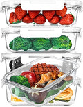 [5-Packs, 36 Oz.] Glass Meal Prep Containers with Locking Lids Glass Food Containers,Airtight Lunch Container,Microwave, Oven, Freezer and Dishwasher (4.5 Cup, White) - color: White