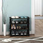 Furinno Turn-S-Tube 4-Tier Shoe Rack, Espresso/Black - color: Espresso/Black, size: 4-Tier (23.6"W)