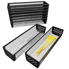 Simple Trending Silverware Drawer Organizer, 8 Pack Utensil Organizer for Kitchen Drawers, Metal Storage for Spoons Forks Knives (12.2 * 3.2 * 2.1 Inches, Black)