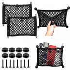 Universal 2 Pack Elastic Small Cargo Net Pocket Organizer Pouch Bag 14.3 x 9.5 inches RV Netting Storage Pocket with 8 Pieces Mounting Screws, Mesh Cargo Net for Car Trunk RV Storage - size: 14.3 x 9.5 inch