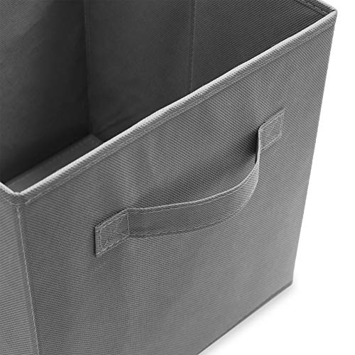 Casafield Set of 6 Collapsible Fabric Cube Storage Bins, Gray - 11" Foldable Cloth Baskets for Shelves, Cubby Organizers & More - color: Gray, size: 10.5" x 10.5" x 11"
