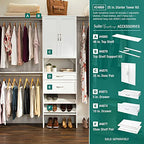 ClosetMaid SuiteSymphony Wood Closet Organizer System, 25-Inch Starter Kit with Tower and 3 Hang Rods and Shelving, Adjustable Shelves, Customizable Insert, Reach-in or Walk-in Closets, Pure White - style: Pure White Finish