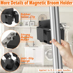 4 Pack Strong Magnetic Mop Broom Holder, Heavy Duty Magnetic Broom Mop Hanger for Cleaning Tools, Wall Mounted Mop Broom Holder for Laundry Garage Kitchen Workshops Shed - size: 4Pcs Magnetic Broom Holder