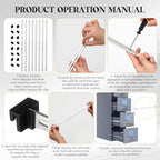 24 Pcs Metal Adjustable File Cabinet Rails Set Include 16 Hanging File Rail Clips 8 Cabinet Dividers Bars Suitable for Cabinets with Drawer Thickness Less Than 1/8 Inch(Silver,10-18.5 Inch) - color: Silver, size: 10-18.5 Inch