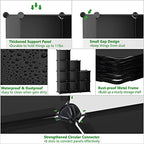 C&AHOME Cube Storage, 9-Cube Bookshelf, Plastic Closet Cabinet Organizer, DIY Stackable Bookcase, Modular Shelving Units Ideal for Home, Office, Kids Room, 36.6" L x 12.4" W x 48.4" H Black SHS3009A - color: Black