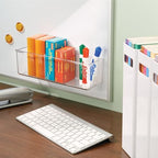 iDesign Adhesive Organizer Bin - Damage-Free Hanging for Kitchen, Bathroom, or Office - Set of 4 - Clear - style: Pack of 4