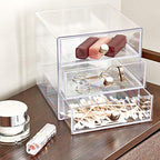 iDesign 3-Drawer Stackable Makeup Organizer - Clear Plastic Drawers for Bathroom, Vanity, or Desk - color: Clear, style: Pack of 1