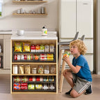 3 Tier Stackable Can Rack Organizer for Pantry Shelf, Adjustable Extra-Long Can Holder for Kitchen Storage, Sturdy Standing Rolling Can Dispenser for Canned Food Goods Drink Soup up to 96, Black - style: Length（29.72’‘）-3Tier