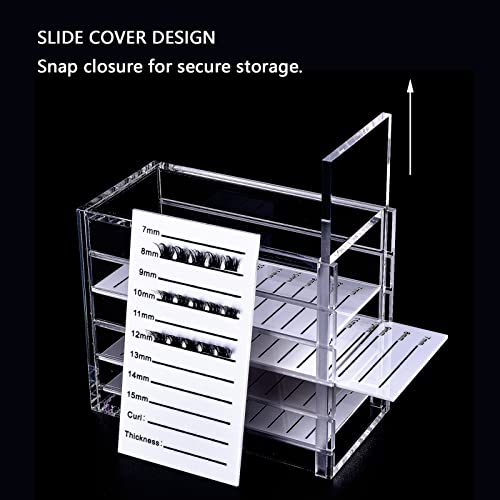 Lash Organizers and Storage, Small 5-Layer Lash Trays for Lash Extensions,Transparent lash tray Organizer, Eyelash Storage Box. - color: Clear
