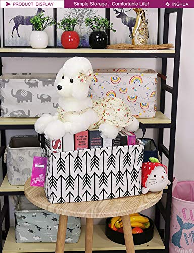 Rectangular Storage Basket Fabric Organizer Bin for Toys,Books,Clothes,Gifts,Pets-Perfect for Home,Office,Nursery,Dorm,Shelf(Rec Black Arrows) - color: Rec Black Arrows