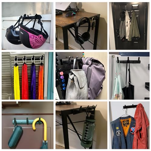 ULIBERMAGNET Magnetic Hooks,Heavy Duty Coat Magnetic Rack with 5 Hooks,Anti-Slip Strong Magnetic Hanger for Refrigerator,Metal Cabinet,Entryway,Hanging Coat, Jackets, Umbrella,Scarf,Bag - color: Black, size: 5 Hooks Magnetic Rack