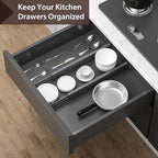4 PCS Drawer Divider, 17"-22" Adjustable Bamboo Drawer Dividers Organizers, Expandable Separators for Kitchen, Clothes, Dressers, Home, Office, Gray - color: Gray