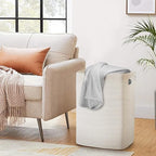 MEGASKET Large Laundry Hamper 16"x13"x22" - Tall Woven Laundry Basket, Cotton Rope Dirty Clothes Hamper, Baby Kids Nursery Wicker Laundry Basket, Bedroom Aesthetic, Soft Laundry Bin, White Hamper, 75L - color: White