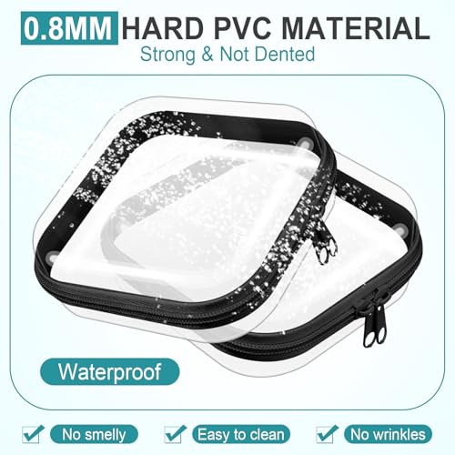 Sanwuta 6 Pcs Clear Hard Zipper Case Plastic Zipper Pouches Transparent Makeup Bag Pencil Case Pouches Toiletry Diaper Bag for Travel Toy Storage Organizer Bins(Black,5 x 5 x 2 Inch) - color: Black, size: 5 x 5 x 2 Inch