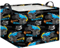 Rectangle Storage Basket with Handles, Collapsible Storage Bin, Books Box, Gift Basket(Truck) - color: Monster Truck