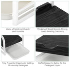 Laundry Detergent Holder Liquid Laundry Detergent Riser and Stand, Liquid Detergent Holder with Drip Tray for Laundry Room Organization (Tilted-Black Wood) - style: Tilted-Black Wood