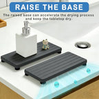 2PCS Stone Drying Tray, Water Absorbing Stone Tray for Sinks, Neat Diatomite Sink Trays, Fast Drying Kitchen Sponge Hand Soap Holder, Instant Dry Sink Coasters Used for Bathroom Counter -Dark Gray - color: 2pcs Dark Gray 5stripes