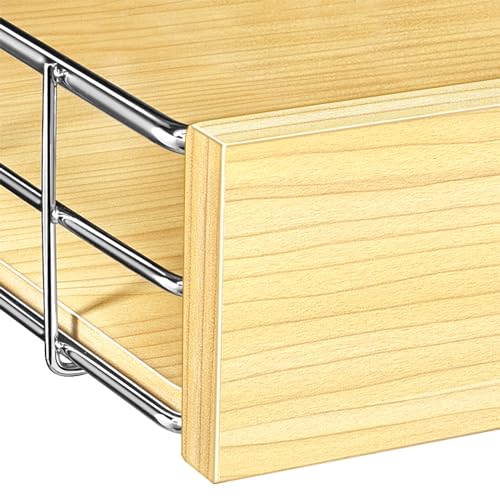 LYNK PROFESSIONAL® SELECT™ Slide Out Cabinet Organizer Pull Out Drawer, 14" x 21" Pull Out Cabinet Organizer – Pull Out Shelves for Kitchen Cabinets – Roll Out - Lifetime Ltd. Warranty, Wood Chrome - size: 14" W x 21" D - 1 Tier